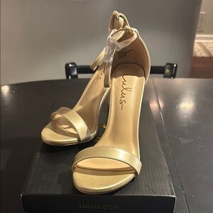 Lulu's Gold Strappy Heels